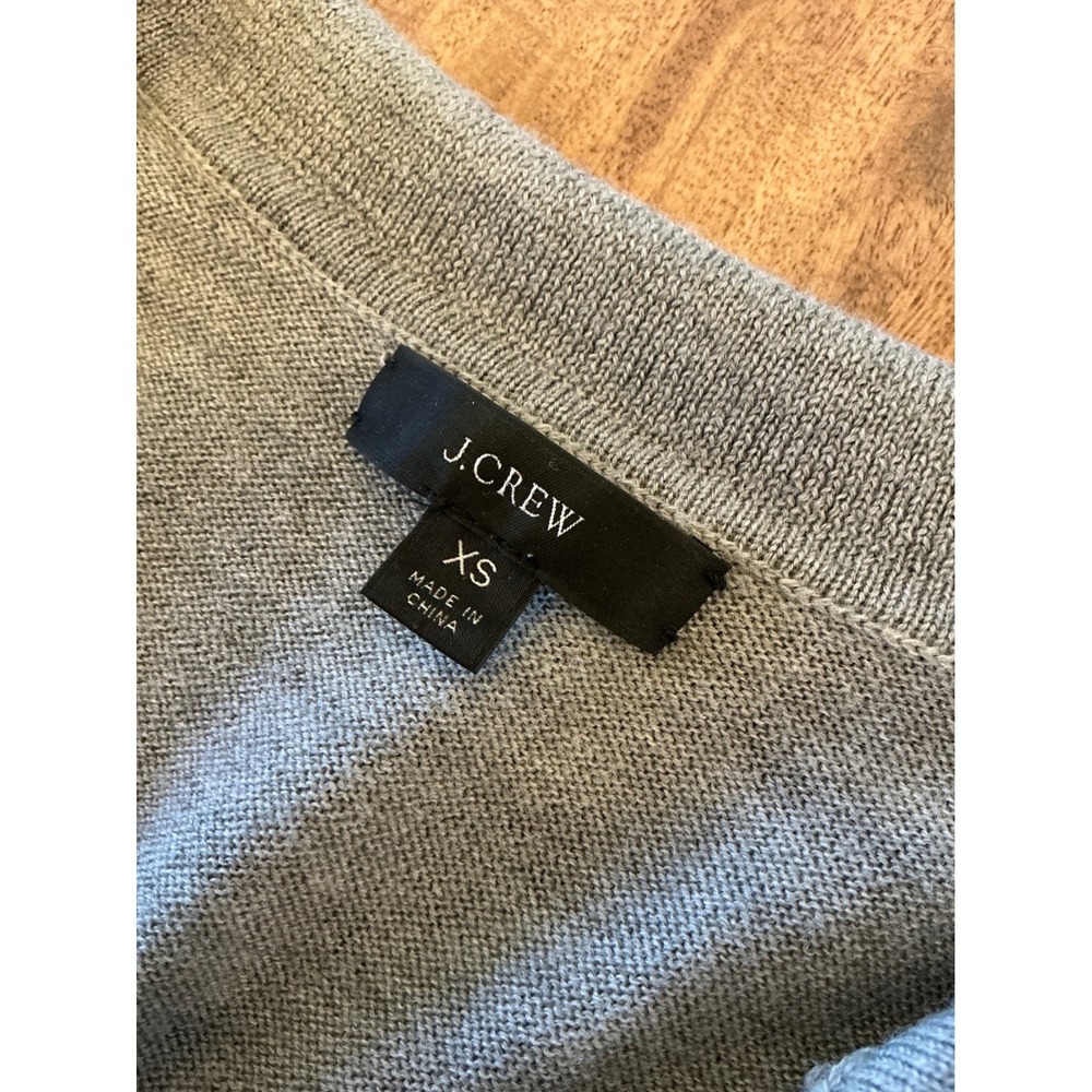J Crew Gray Merino Wool Collared Long Sleeve Sweater Dress Midi Size XS - Picture 5 of 16